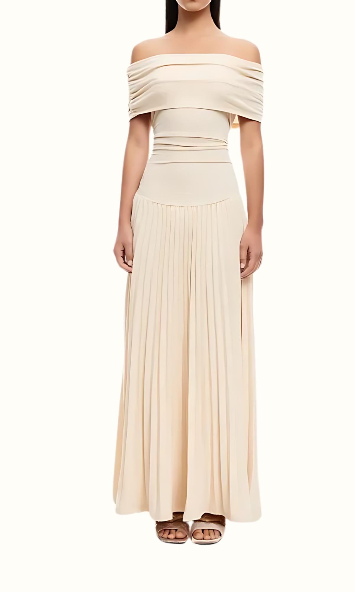 DOVE: Stylisches Off-Shoulder Kleid in Creme