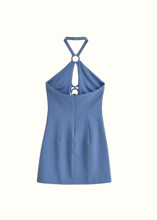 COBALT: Strahlendes Blaues Mini-Kleid mit Cut-Outs und Ringdetail