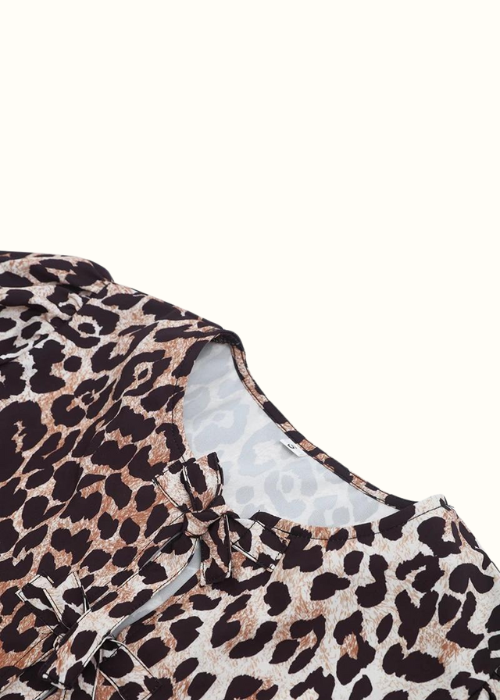 BLISS: Leopard Muster Popeline Bluse