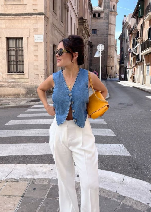 EMMA: Denim Weste Gilet