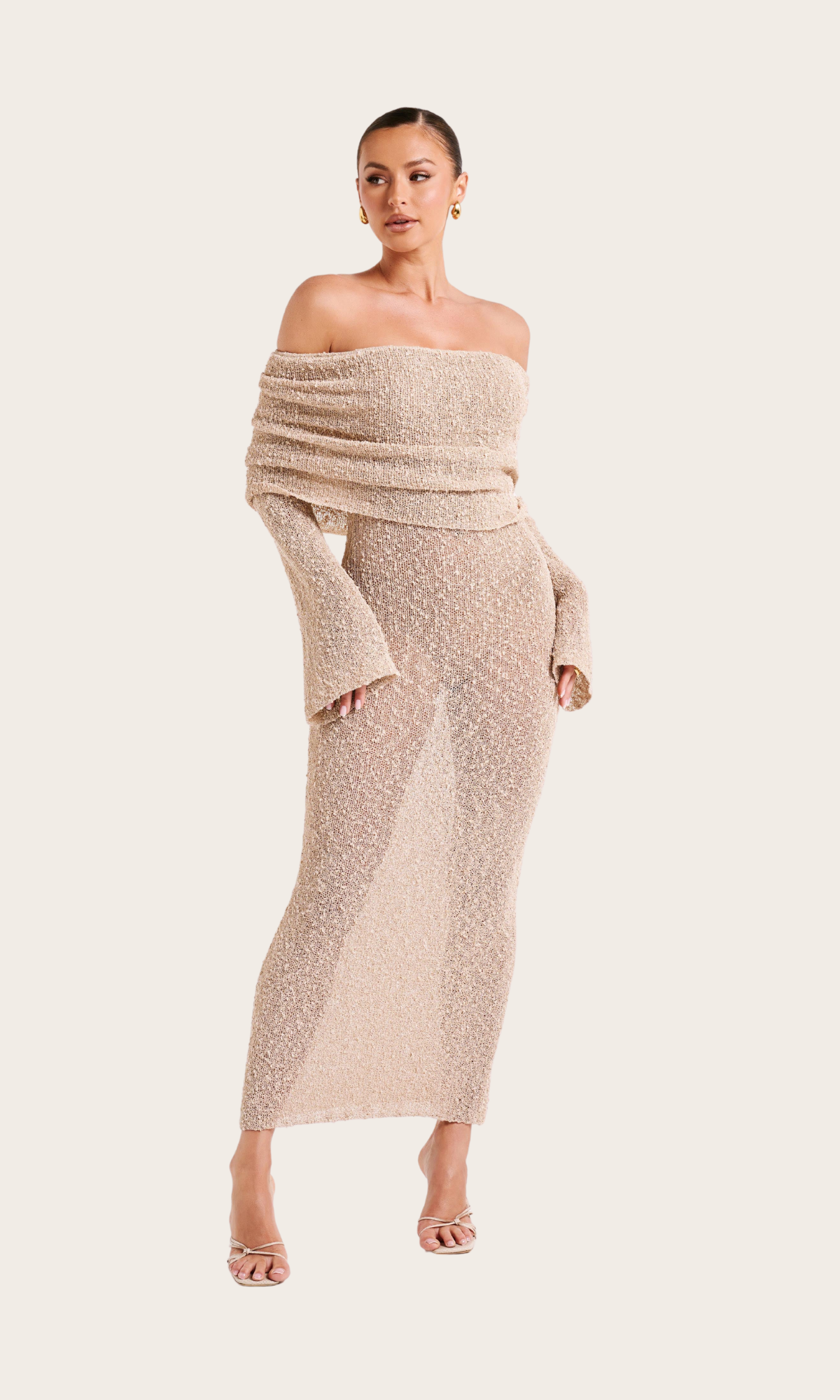 CORA Dress: Off-Shoulder Strickkleid